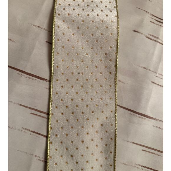 Holiday Card Holder Jingle Bells Wooden Topper with White Gold Ribbon - Picture 4 of 6